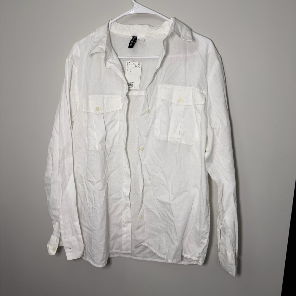 Divided White Button-Down Shirt